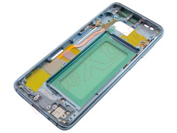 Carcasa frontal / central con marco azul "Coral blue" con botones laterales para Samsung Galaxy S8, SM-G950F